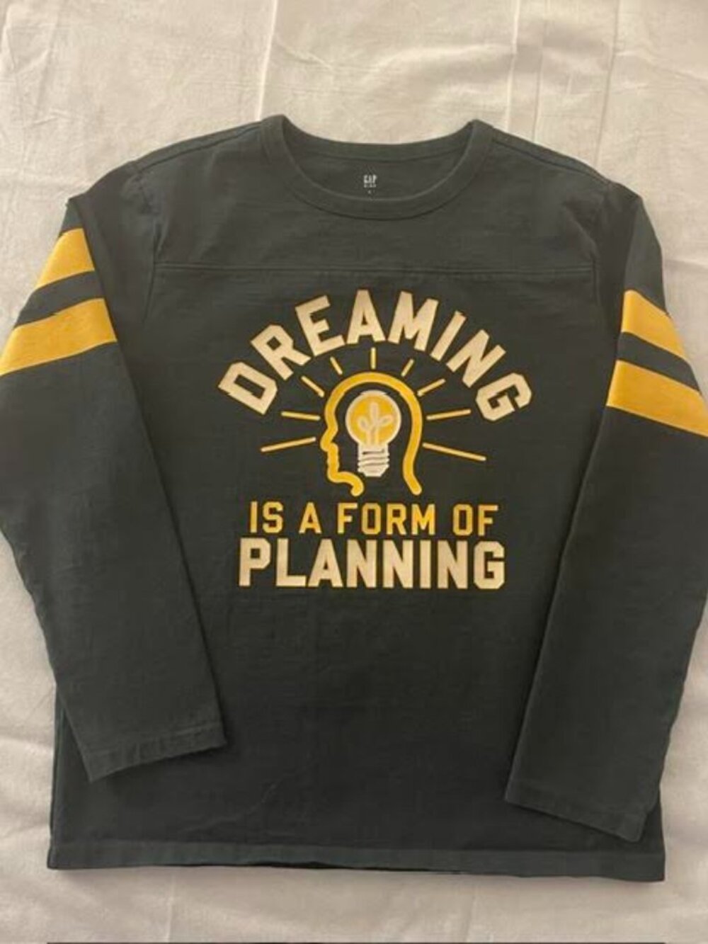 Gap Kids Long Sleeve Green- Yellow Graphic T-Shirt – Size Large